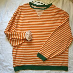 NWOT Orange and Green FREE PEOPLE crewneck